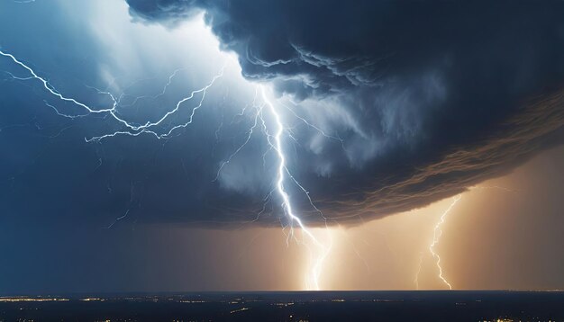 Cieli elettrici Tempesta di tuono Fulmine CloseUp