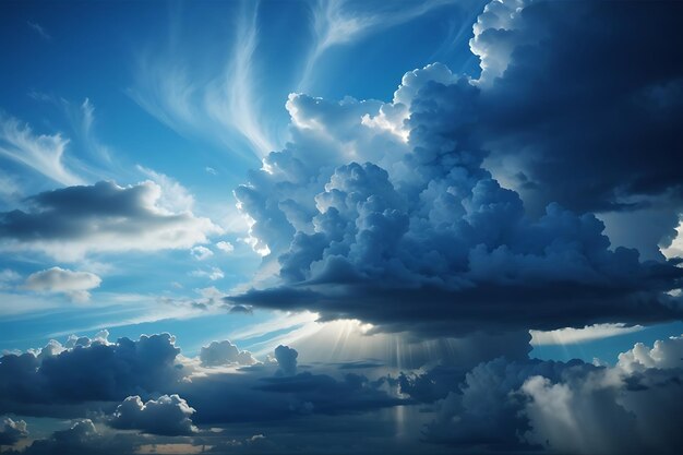 Cieli epici, drammatico paesaggio di nuvole blu