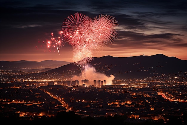 Cieli festosi di Herisau I fuochi d'artificio illuminano la festa nazionale svizzera il 1° agosto