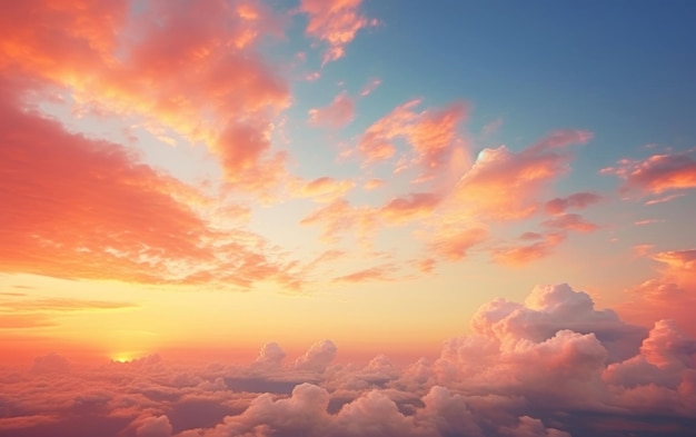 Cielo al tramonto e all'alba adornato da uno sfondo nuvoloso