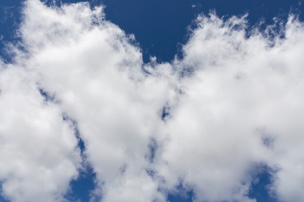 Cielo azzurro con belle nubi cumuliformi.