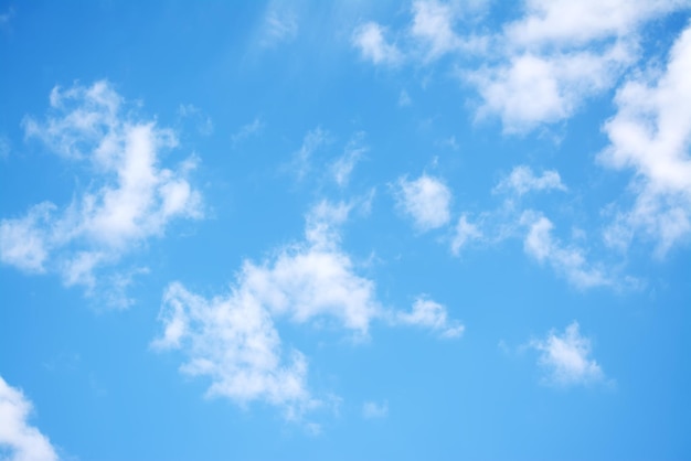 Cielo azzurro con nuvole bianche morbide