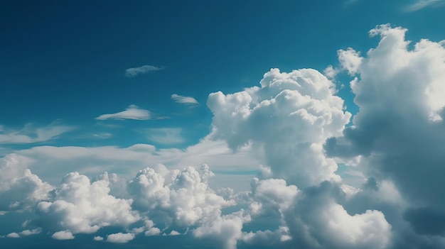 Cielo azzurro con nuvole particolari Guarda oltre le nuvolecielo blu estivo inclinazione nuvola fondotinta bianco luce AI Generato