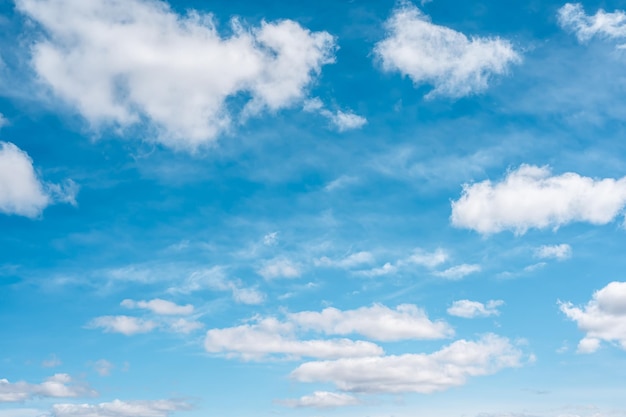 Cielo azzurro con sfondo bianco nuvola cielo turchese con diversi tipi di nuvole Belle nuvole durante l'estate in una giornata di sole Cielo azzurro e soffici nuvole bianche