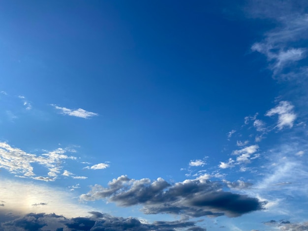 Cielo azzurro estivo con nuvole Bellissimo cielo azzurro