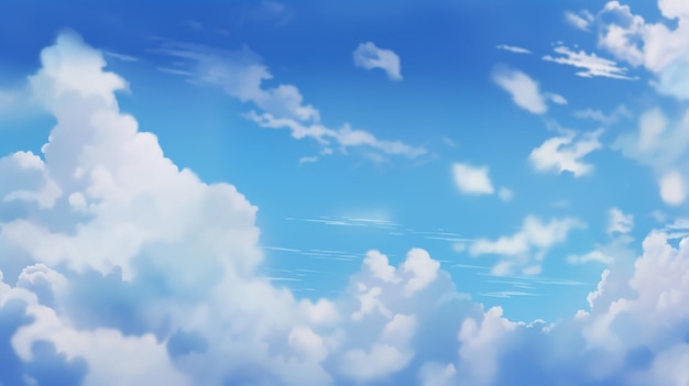 Cielo azzurro in stile Disney con nuvole sparse