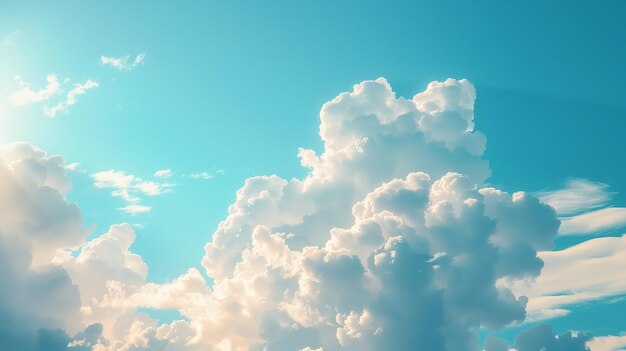 Cielo blu con gradiente di nuvole sfondo bianco chiaro bellezza nuvoloso chiaro al sole