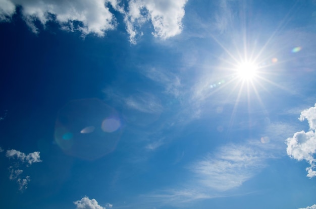 Cielo blu con il primo piano della nuvola