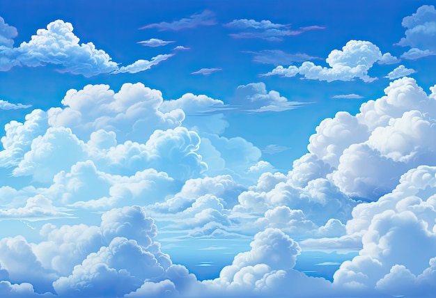 Cielo blu con molte nuvole