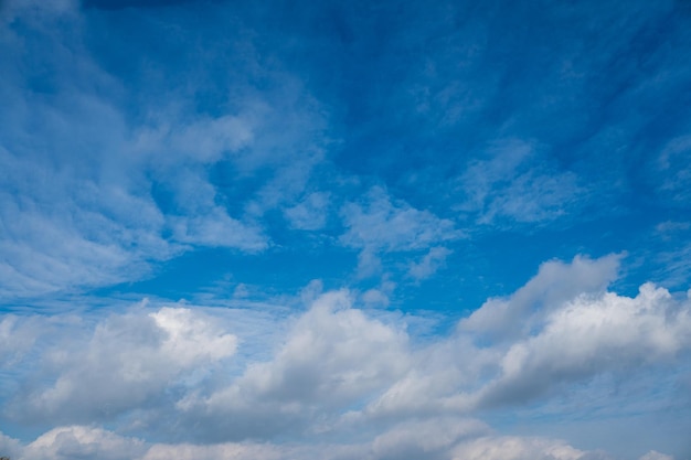 Cielo blu con nuvole bianche in una giornata di sole