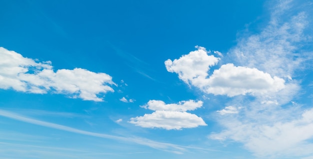 Cielo blu con nuvole bianche morbide