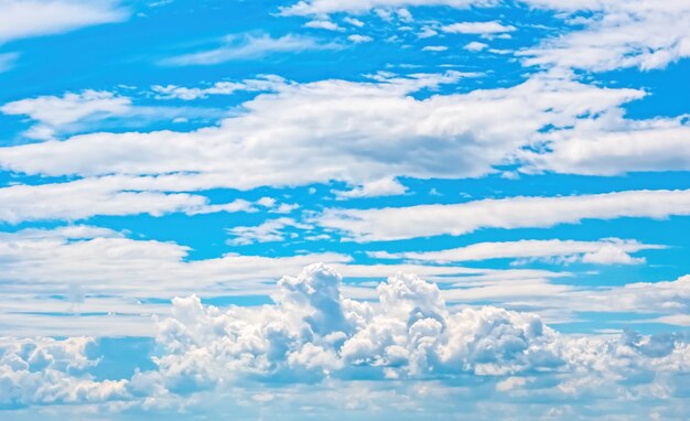 Cielo blu con nuvole bianche sullo sfondo della natura