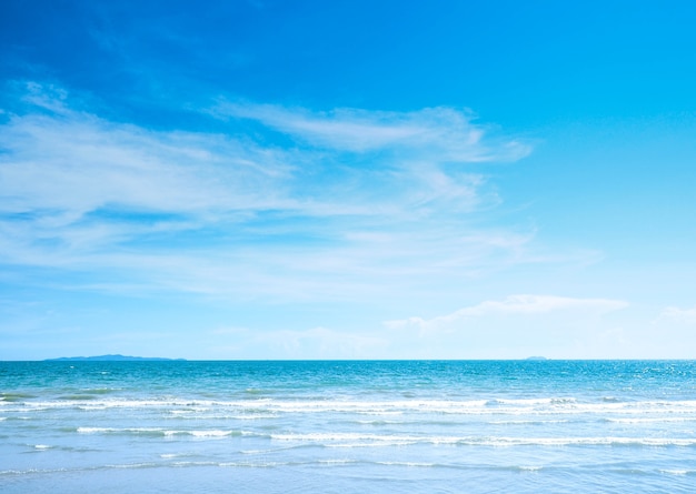 cielo blu con nuvole e mare.