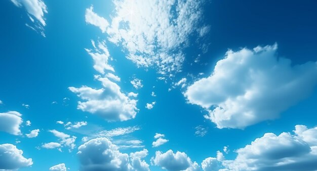 Cielo blu con nuvole e sole
