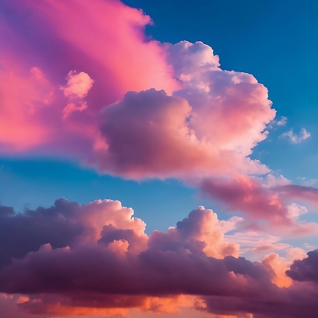 Cielo blu con nuvole rosa