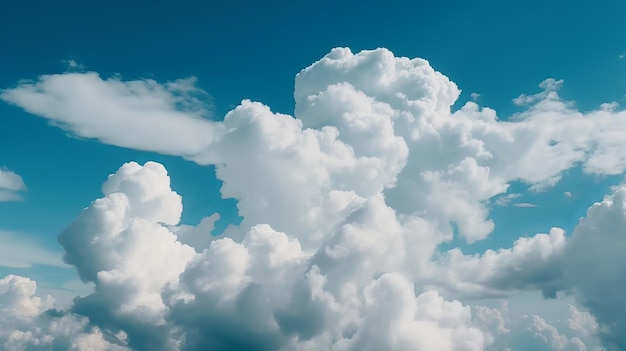 Cielo blu con nuvole specifiche Guarda sopra le nuvolecielo blu estivo nuvola inclinata luce bianca stabilimento AI Generato