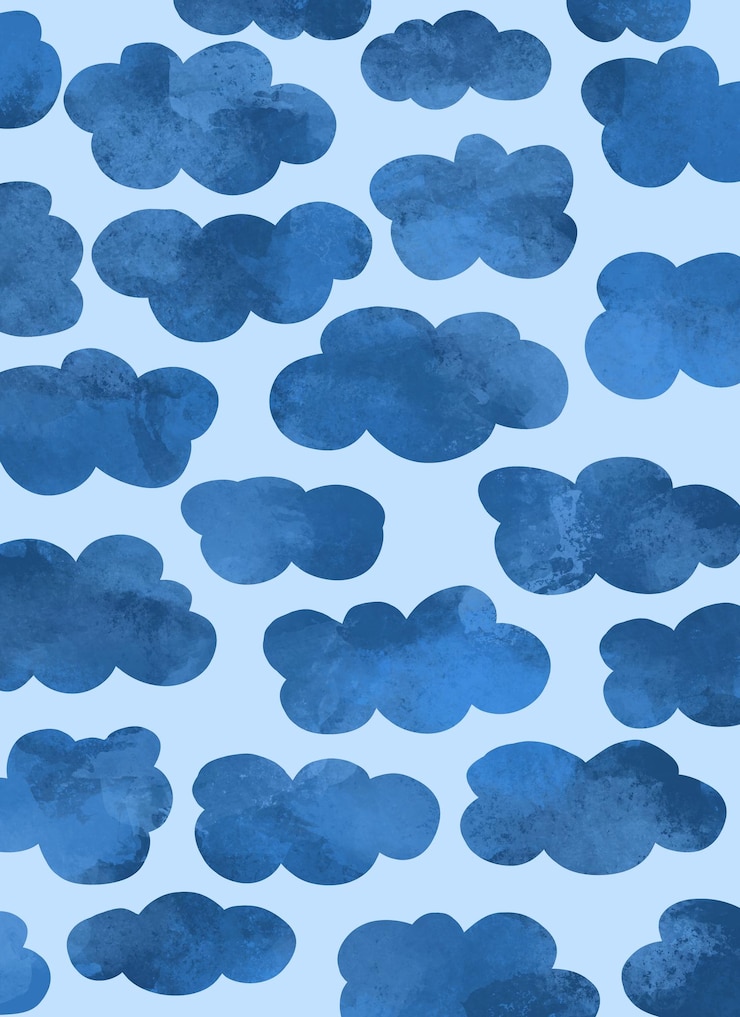 Foto cielo blu dipinto paesaggio carino modello minimalista blu