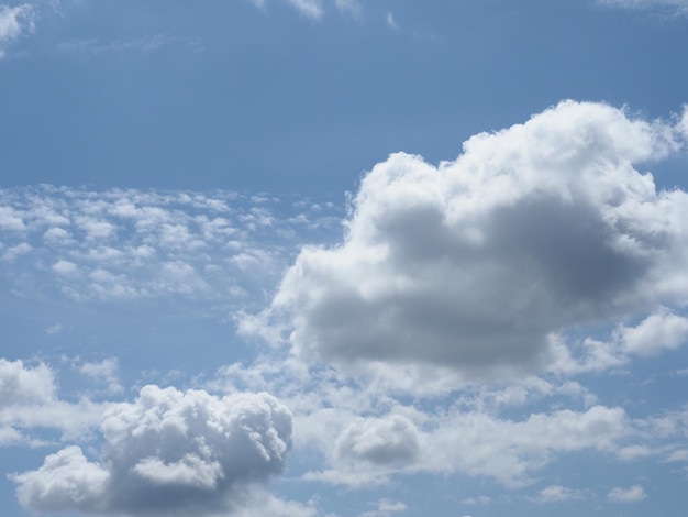 Cielo blu drammatico con sfondo di nuvole