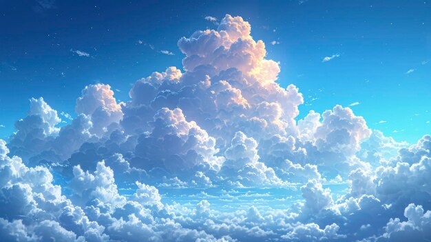 Cielo blu nuvole bianche bellissimo paesaggio nuvoloso sfondo banner HD