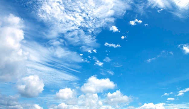 Cielo con bellissime nuvole bianche naturali