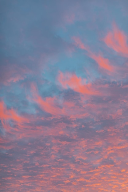 Cielo di sera blu rosa brillante