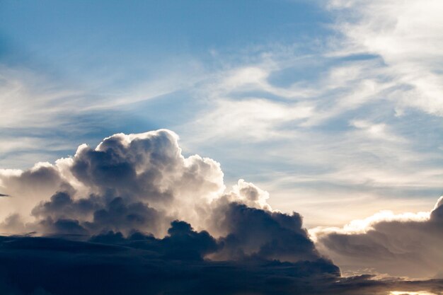 cielo drammatico colorato con nuvole al tramonto