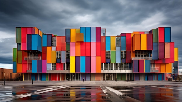 Cielo drammatico e architettura postmoderna Una miscela di colori e storia