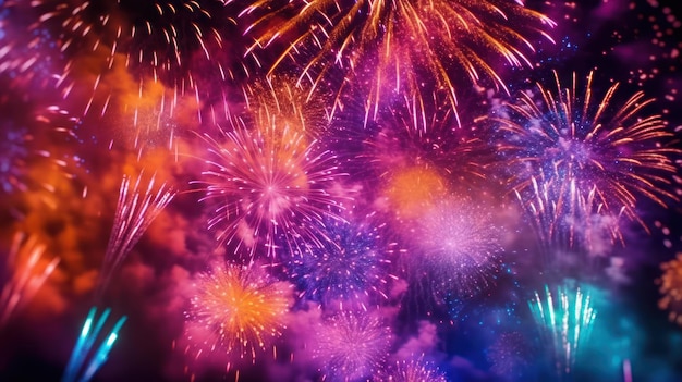 Cielo fuochi d&#39;artificio vettore notturno