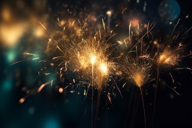 Cielo fuochi d&#39;artificio vettore notturno