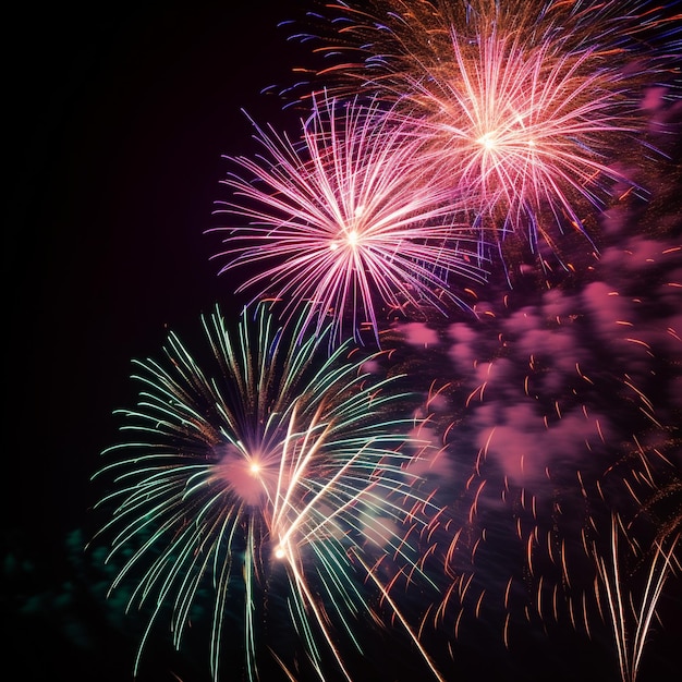 Cielo fuochi d&#39;artificio vettore notturno