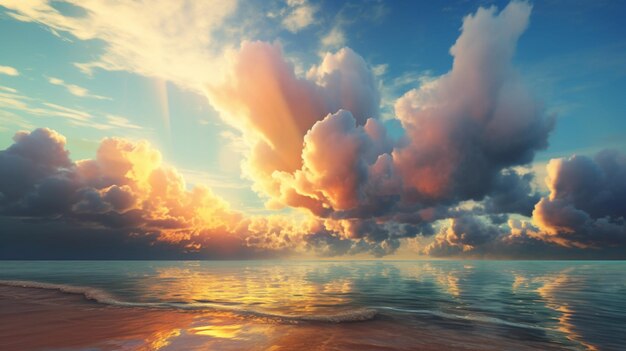 Cielo marino mattutino piccole nuvole naturali Ai Generative