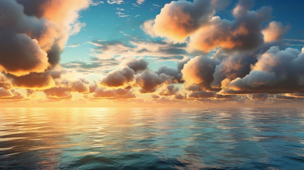 Cielo marino mattutino piccole nuvole naturali Ai Generative