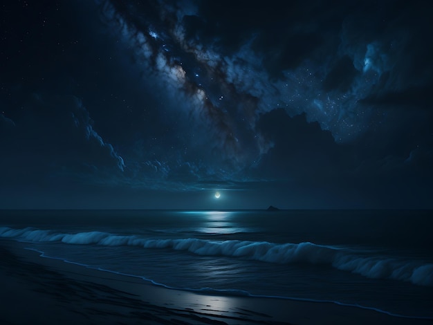 cielo notturno e mare