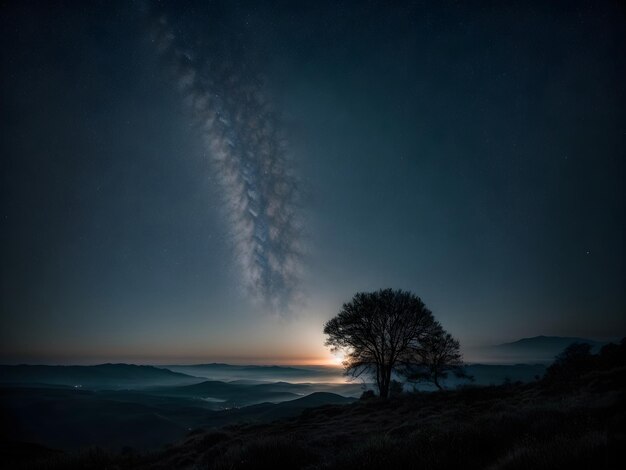 Cielo notturno illuminato dalla luna