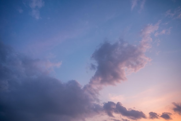 Cielo nuvoloso e azzurro la sera