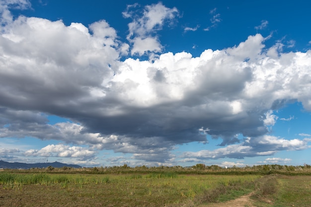 Cielo nuvoloso in campagna