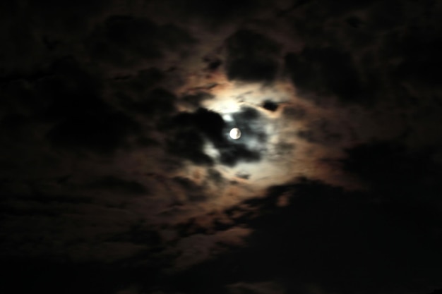 Cielo nuvoloso notturno e luna