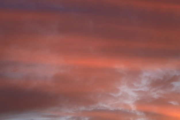 Cielo serale con luce arancione del sole al tramonto. Foto di alta qualità