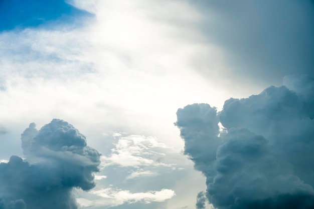 cielo soleggiato e nuvoloso. bel cielo in una giornata di sole