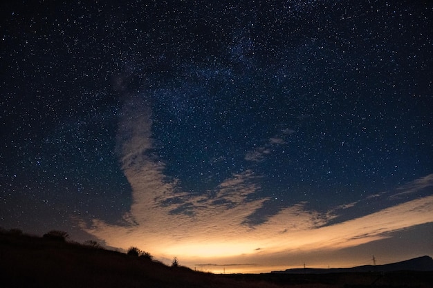 Cielo stellato con alcune nuvole Inquinamento luminoso