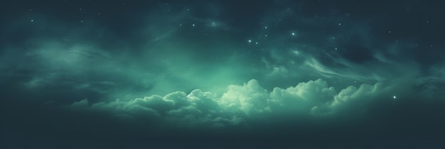 cielo verde blu scuro con nuvole drammatico cielo notturno