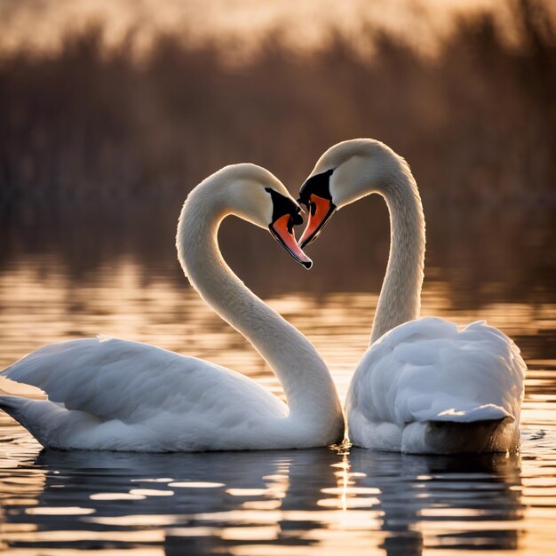 Cigni innamorati Una sentita danza di affetto ed eleganza nella natura