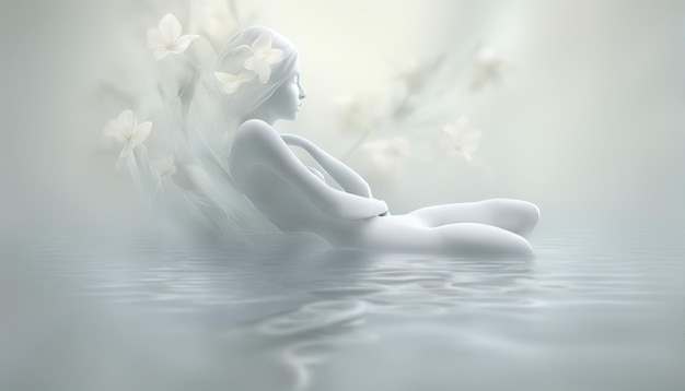 cigno bianco nell'acqua illustrazione 3d cigno bianco nell'acqua illustrazione 3d composito digitale