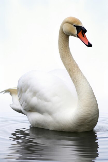 Cigno su sfondo bianco