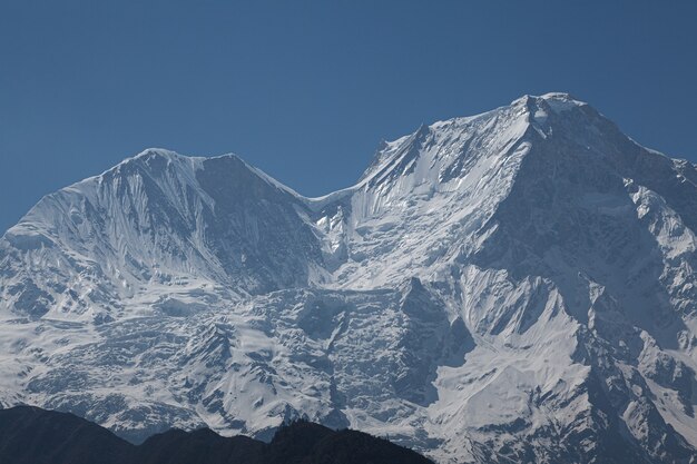 Cima innevata del Manaslu, una delle montagne più alte del mondo