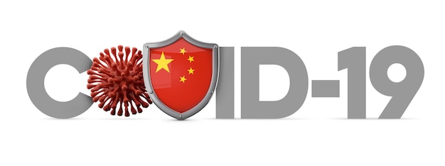 Cina covid coronavirus scudo protettivo d rendering