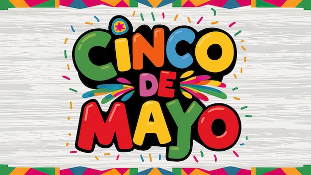 Cinco de Mayo con testo colorato Generativo ai