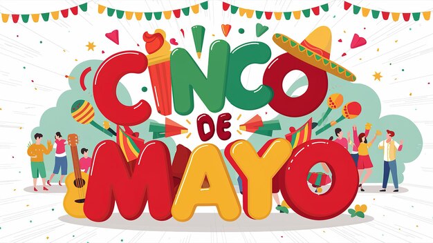 Cinco de mayo isolato sullo sfondo Generativo ai