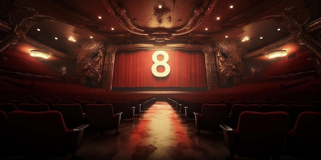 Cinema 8d sala cinematografica vuota