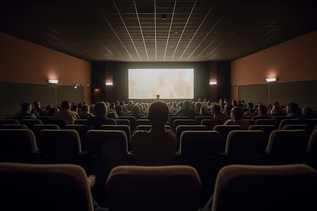 Cinema durante la proiezione di un film retrovisore